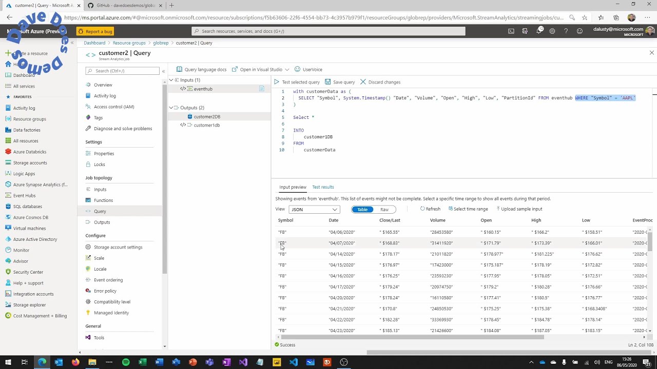 Global Data Replication to SQL Server using Event Hubs and Stream Analytics