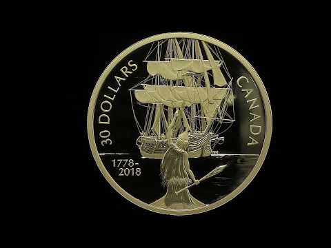 2 oz. Pure Silver Gold-Plated Coin - Captain Cook and the HMS Resolution | Royal Canadian Mint