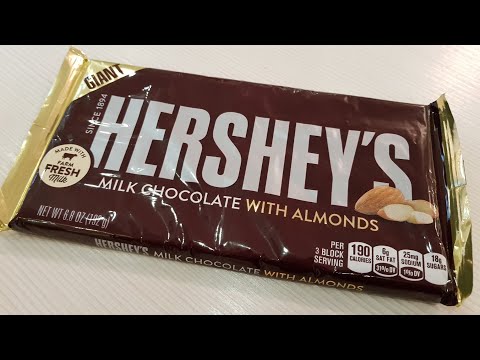Hershey's Giant Milk Chocolate with Almonds Unboxing Product Opening