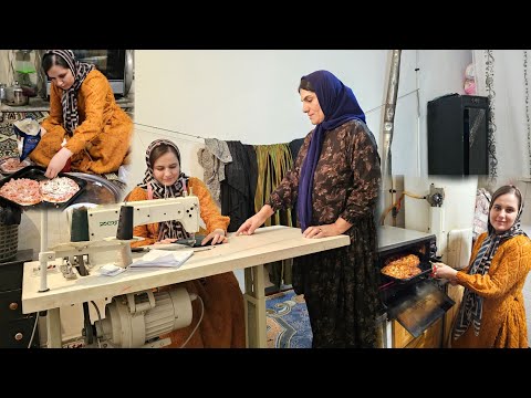 The tailor's kind hand next to Maryam; a smile and homemade pizza