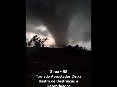 Girua - RS Tornado Assustador Deixa Rastro de Destruição e Desabrigados #reels #viralshorts