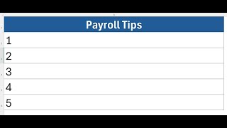 Top 5 Payroll Tips