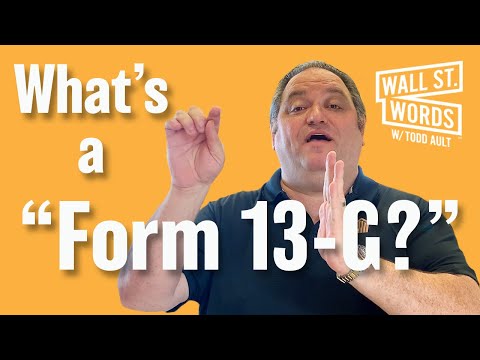 Wall Street Words word of the day = Form 13-G