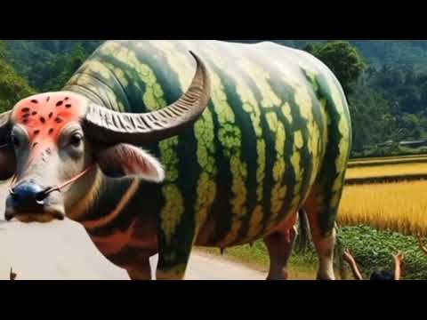 cow ai watermelon🍉 video #trending #youtube #cow #animals #ai
