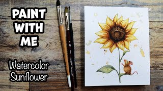 EASY Sunflower Watercolour Tutorial for BEGINNERS - PAINT WITH ME