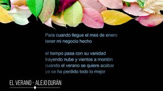 El verano - Alejo Durán (Letra)