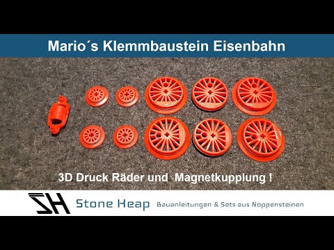 Stone-Heap 3D Druck Räder und Magnetkupplung! / Mario´s Klemmbaustein Eisenbahn