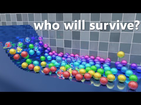 Survival Marble Race  - Escape from the TSUNAMI - Blender