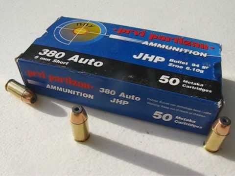 380 ACP - Prvi Partizan - 94 Gr. JHP Ammo Test