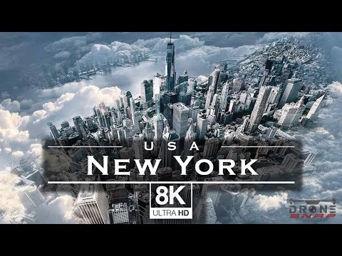 New York City - Manhattan, USA 🇺🇸 - by drone in 8K UHD Video