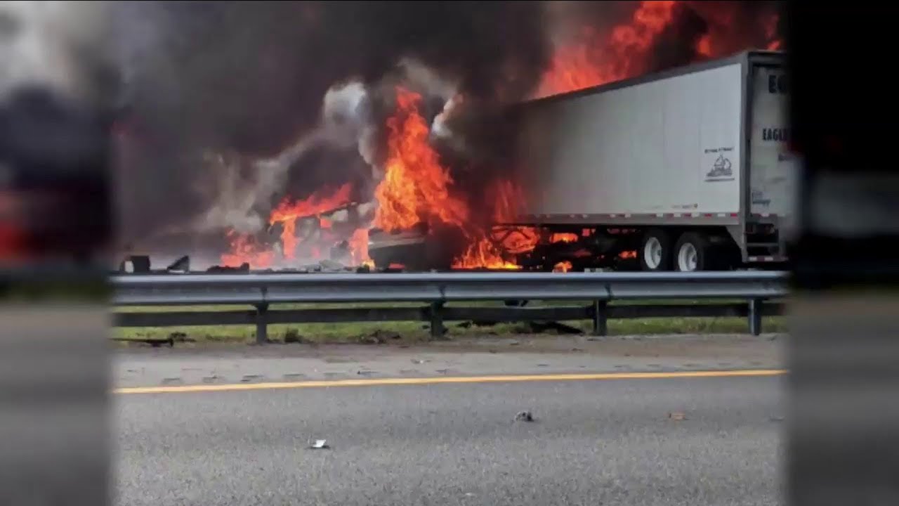 FHP: 7 dead after fiery crash, fuel spill on I-75 north of Gainesville