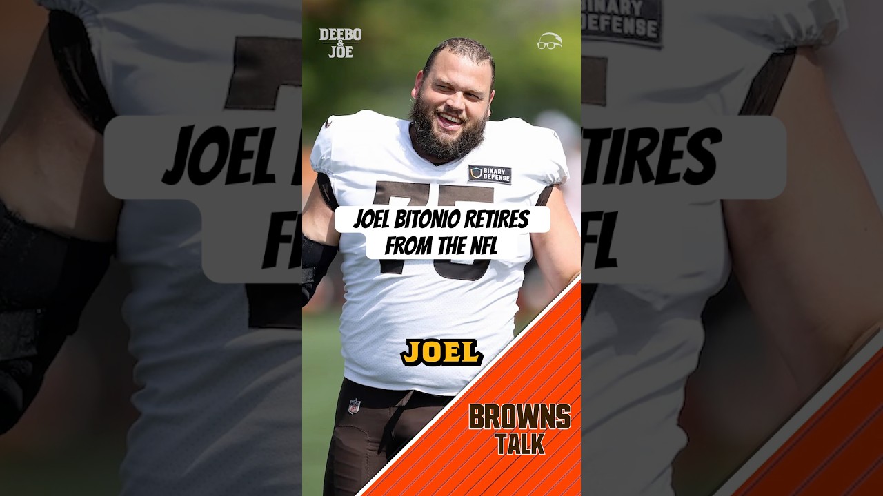 Joe shows love to #Browns Joel Bitonio as he decides to hang up the cleats 🫡 #DeeboAndJoe