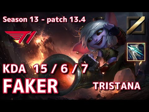 【KRサーバー/C1】T1 Faker トリスターナ(Tristana) VS パイク(Pyke) MID - Patch13.4 KR Ranked【LoL】