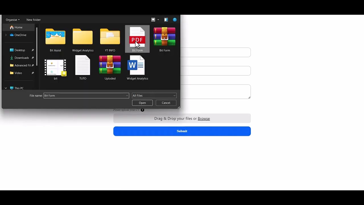 Video and PDF Preview Functionality of Advanced File Upload in Bit Form
