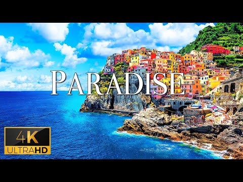 FLYING OVER PARADISE (4K UHD) - Calming Music With Stunning Beautiful Nature Film For Relaxation