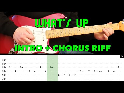 WHAT'S UP - Guitar lesson - Chorus Guitar Riff (with tabs) - 4 Non Blondes