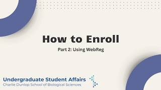 How to Enroll WebReg