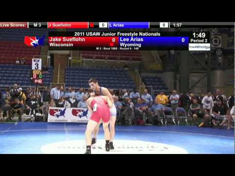 Junior Freestyle 145 - Jake Sueflohn (WI) vs. Lee Arias (WY)
