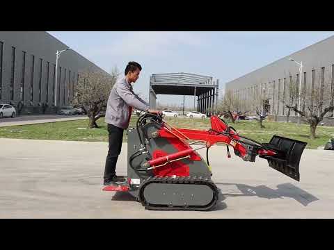 HTS380 Red Small Crawler Skid Steer Loader Operation Video