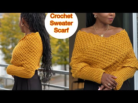 Crochet Diamond Sweater Scarf Tutorial