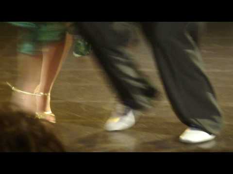  Juana Sepulveda  and  Mariano Frumboli  are  dancing  to  the  tango  "  El Otario Bello  "