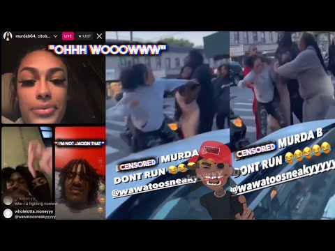 Wawa 2 Sneakyy Pulls Up On Murda B & Gives Her The Beats!🥊