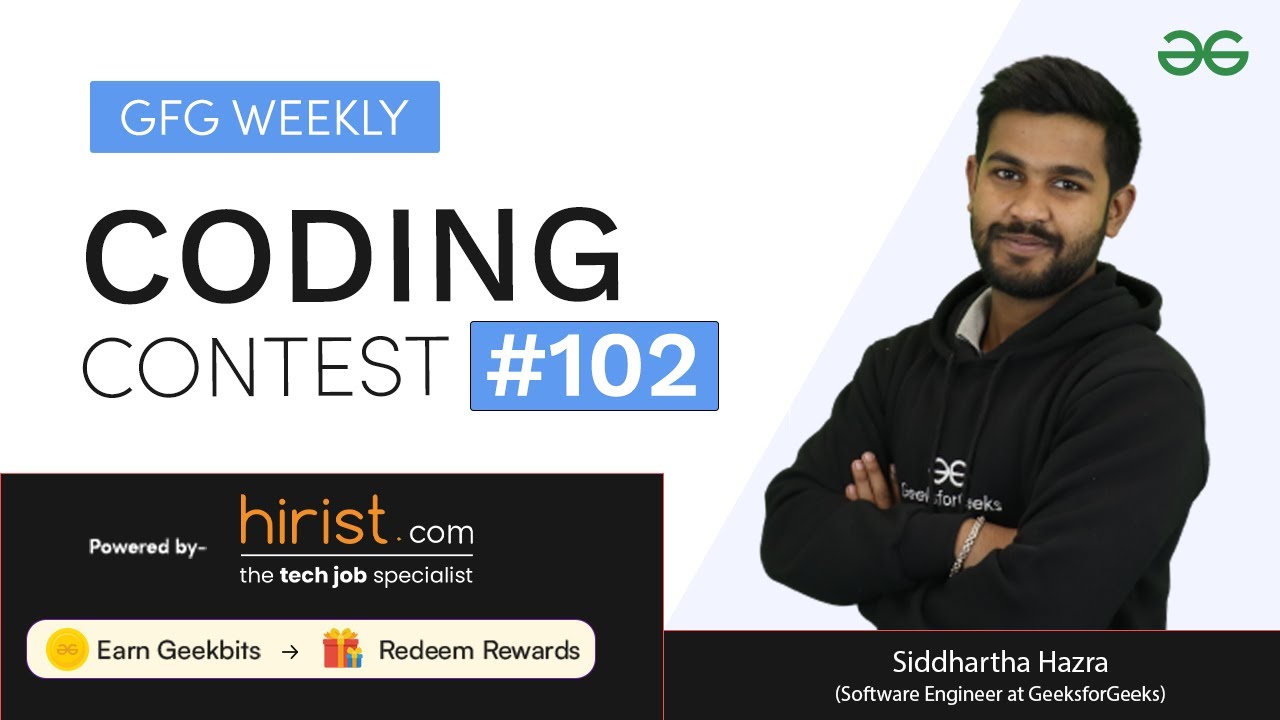 GFG Weekly Coding Contest - 102 Post Analysis | GeeksforGeeks Practice