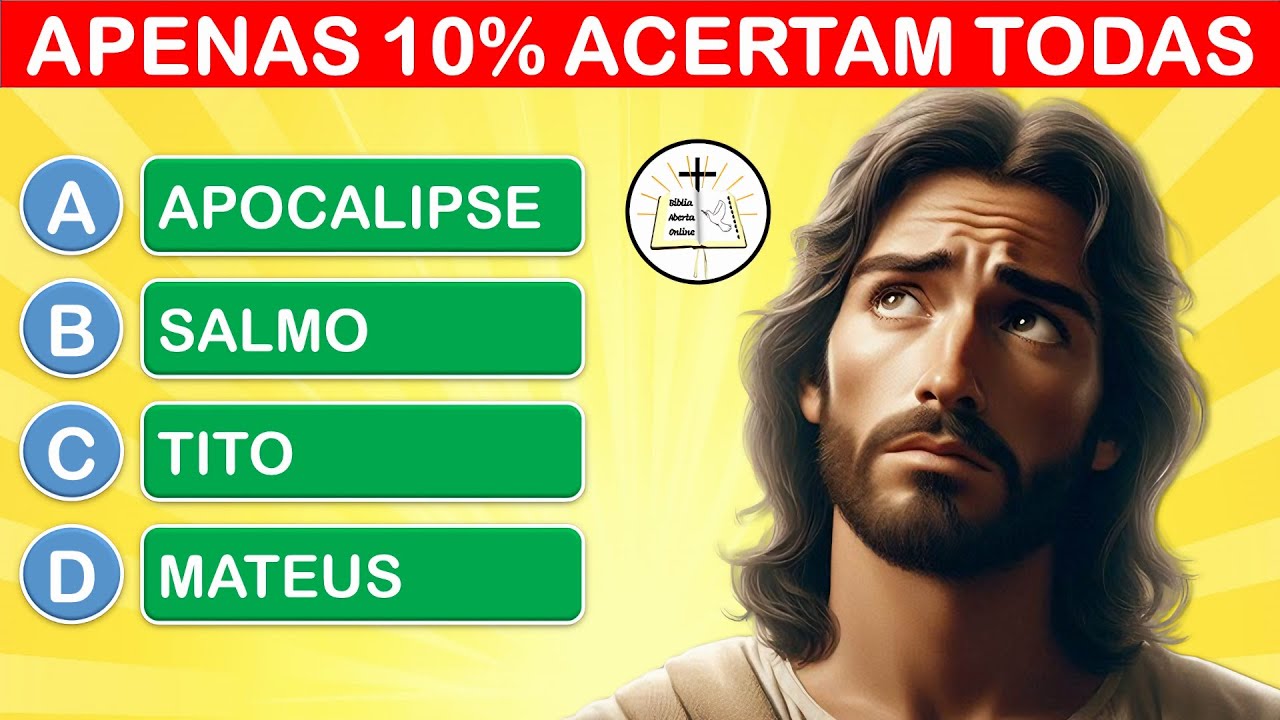 50 PERGUNTAS BÍBLICAS DE NÍVEL FÁCIL MÉDIO E DIFÍCIL - QUIZ BÍBLICO #2