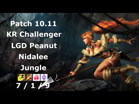 LGD Peanut - Nidalee Jungle vs Graves - KR Challenger 999 LP - Patch 10.11