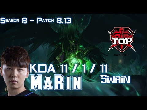 TOP MaRin SWAIN vs KARMA Mid - Patch 8.13 KR Ranked