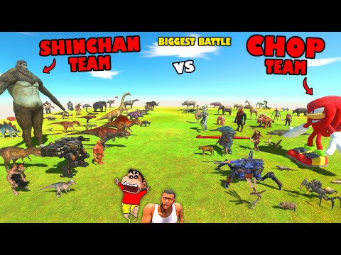 SHINCHAN vs CHOP with CREEPY MONSTERS and ALL UNITS in Animal Revolt Battle Simulator
