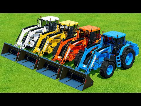 LOAD PIG FOOD ON MAN TRUCKS WITH JOHN DEERE TRACTORS - Farming Simulator 22