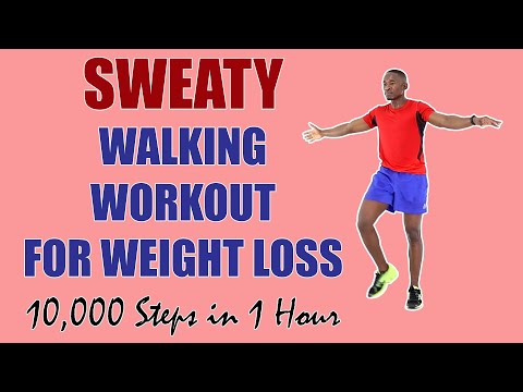 SWEATY Walking Workout for Weight Loss/ 10,000 Steps in 1 Hour - 700 Calories