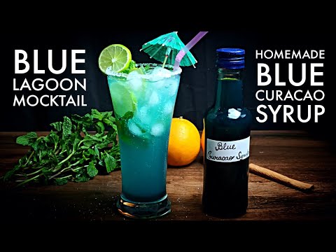 How to Make Blue Curacao Syrup Recipe| Homemade Blue Lagoon Mocktail