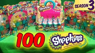 100 Shopkins Season 3 Surprise Blind Bags Opening/Unboxing HUGE HAUL RARES ULTRA RARES POLISHED
