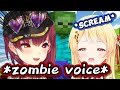 Marine's Zombie Voice Impression Scared Everyone【Minecraft】【Hololive】