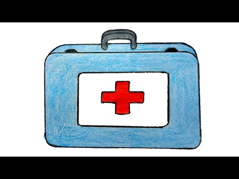 How to draw a First aid kit box, doctor kit drawing,first aid kit box drawing,