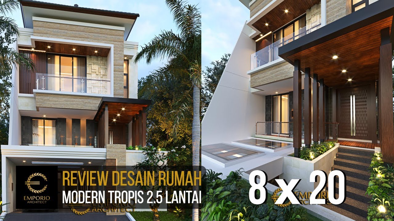 Video 3D Desain Rumah Modern 2.5 Lantai Ibu Devi - Jakarta