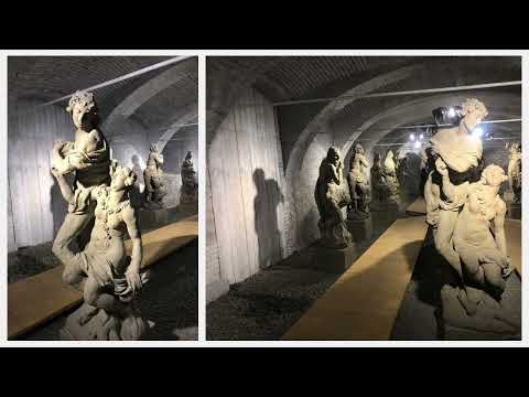 Meleager and Atalanta in Valeč Chateau's Lapidarium (Valeč, Czech Republic 2022)