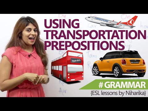 English Grammar lesson - Transportation Prepositions