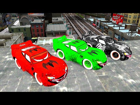 GTA 4 Venom McQueen, Red, Green, Black Crashes Ep. 2 - GTA IV Damage Mod Testing