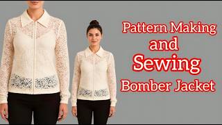 Pattern Making and Sewing a Mesh Bomber Jacket ✂️ Perfect for Summer, Simple and Easy