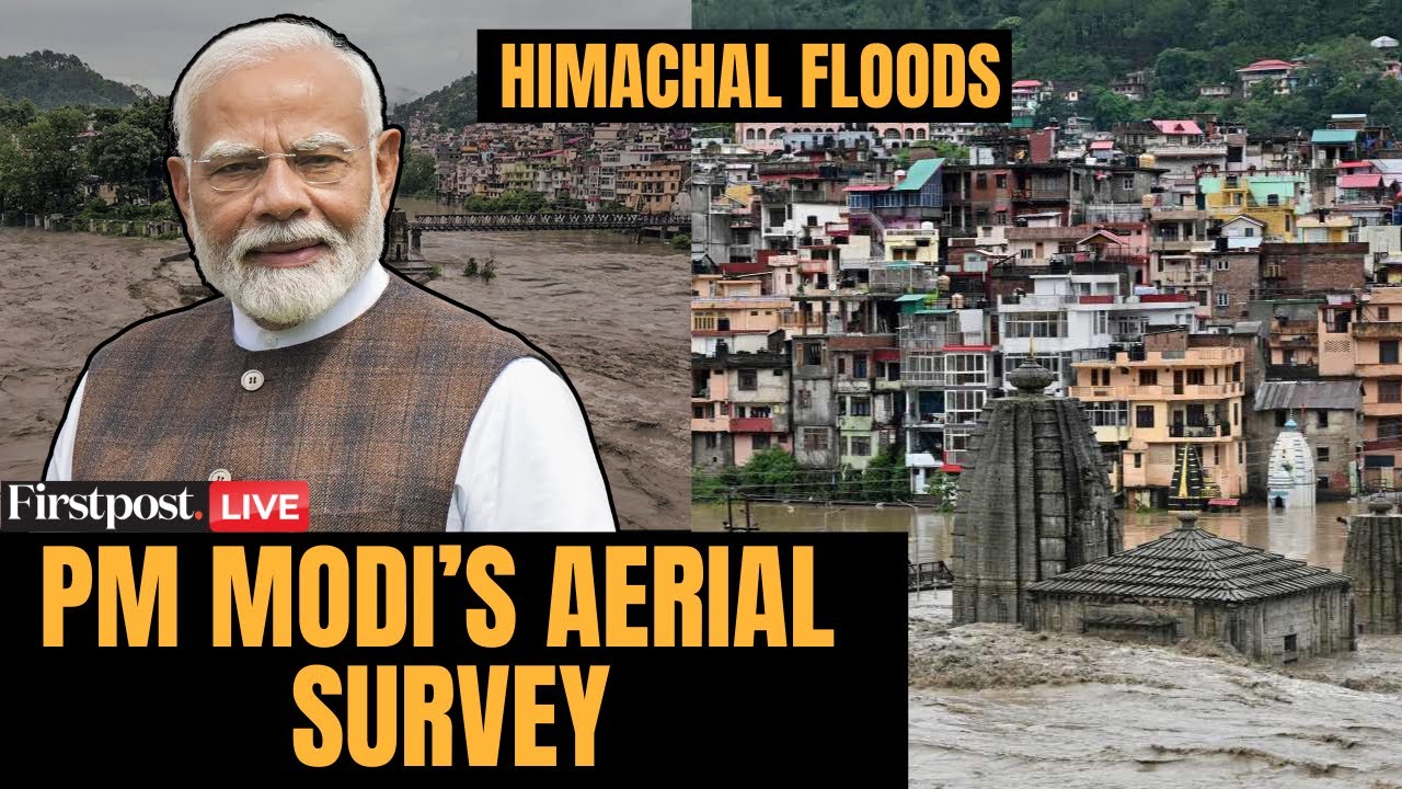 LIVE: PM Narendra Modi's Aerial Survey of Flood-Hit Areas in Himachal Pradesh, Punjab