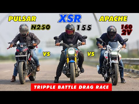 Triple Threat Performance Test ! XSR 155 vs Pulsar N250 vs RTR 160 2V | Power vs Speed Showdown
