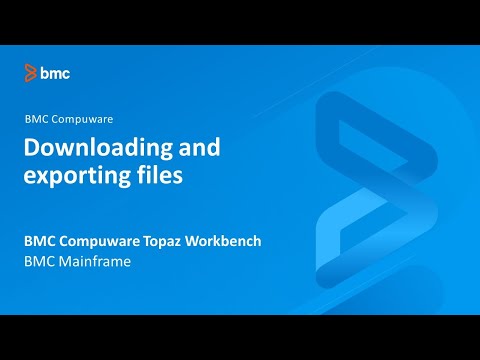 BMC Compuware Topaz Workbench - Downloading and exporting files