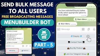 Telegram Menu Builder Bot Tutorial - Part 5 | How To Send Bulk Messages To All Our Bot Users