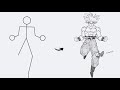 How To Draw Goku Full Body Out Of Stick Man Easy Step By Step