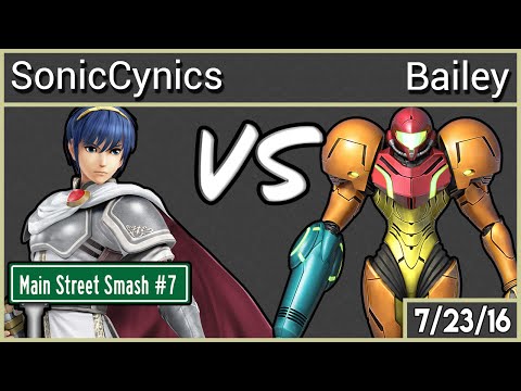 Main Street Smash #7 (Loser's) SonicCynics (Marth) VS Bailey (Samus)