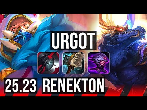 URGOT vs RENEKTON (TOP) | 500+ games, Rank 14 Urgot | EUW Grandmaster | 25.23