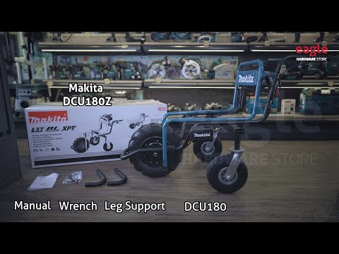 Makita DCU180Z Cordless Wheelbarrow 2X18V Li-ion, BL-motor, 2-speed, max load 130kg, 32,2kg be akumuliatoriaus ir kroviklio video
